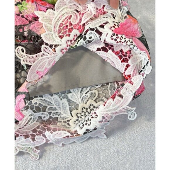 J. Peterman Pink Gray Lace Chromatic Dress Floral Medi Zip UP  Women’s Size 4 - Picture 9 of 11